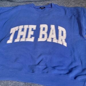 The bar varsity sweatshirt. Cobalt blue